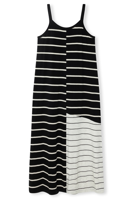 STRAPPY DRESS MIX STRIPES BLACK/OAT 5