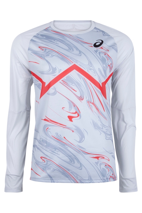 MEN CJ-LINE LIGHT LONG SLEEVE TOP GLACIER GREY/ELECTRIC RED 1