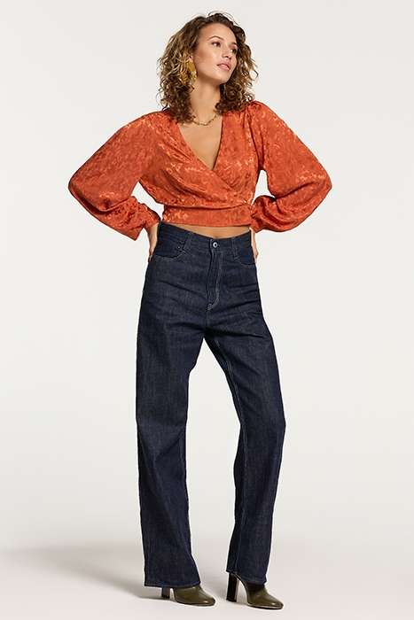 LADIES TREVISO BLOUSE FOREST JAQUARD RUST ORANGE 4