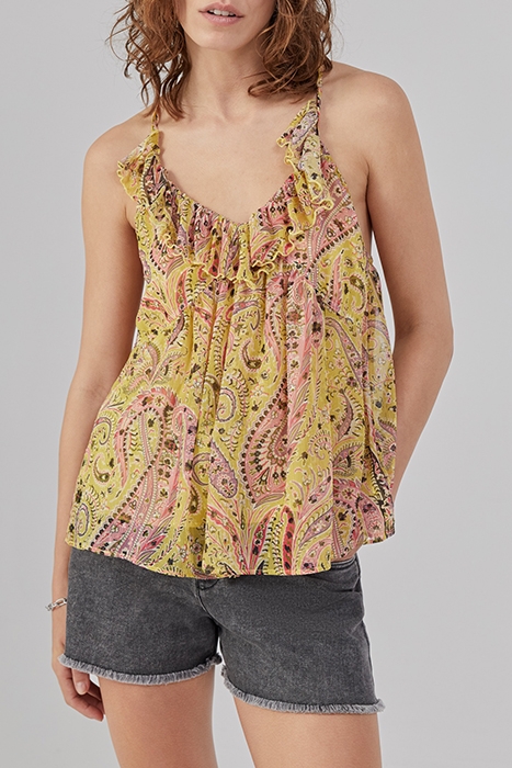 YELLOW PAISLEY SUMMER PRINT TOP 1