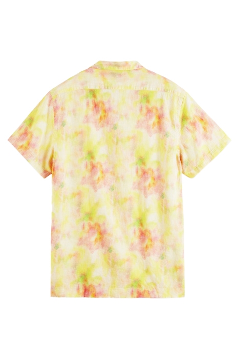 TIE-DYE PRINTED LINEN-BLEND SHORTSLEEVE SHIRT MULTI TIE DYE 2