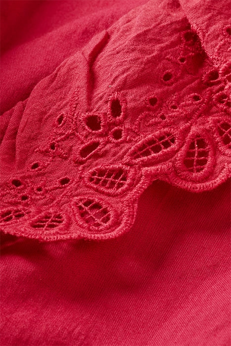 V-NECK SHIRT WITH BRODERIE IN ORGANIC COTTON CHERRY PIE 7