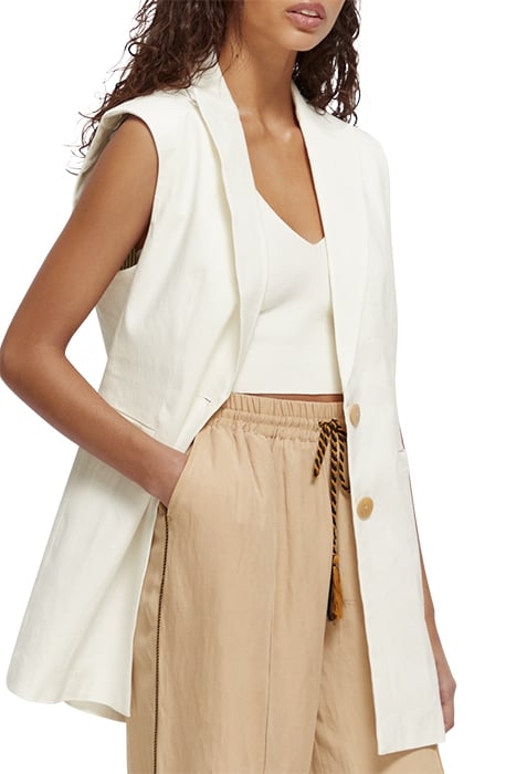 LONGER LENGTH SUMMER GILET OFF WHITE 6