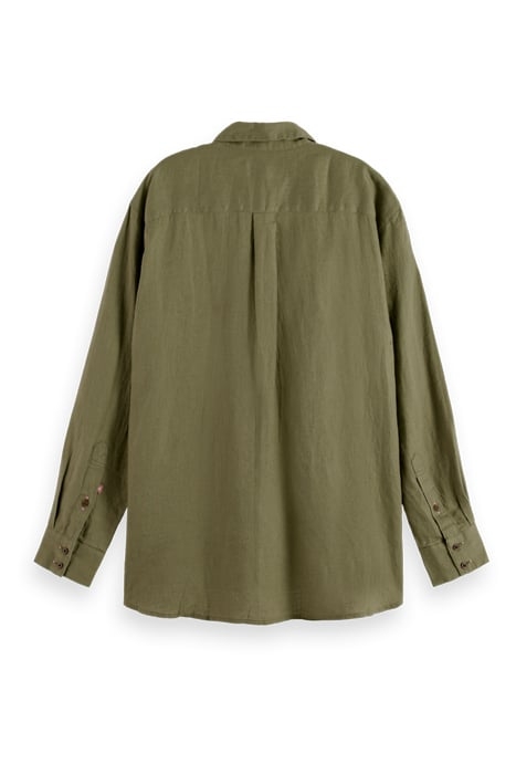 OVERSIZED LINEN SHIRT OLIVE GREEN 2
