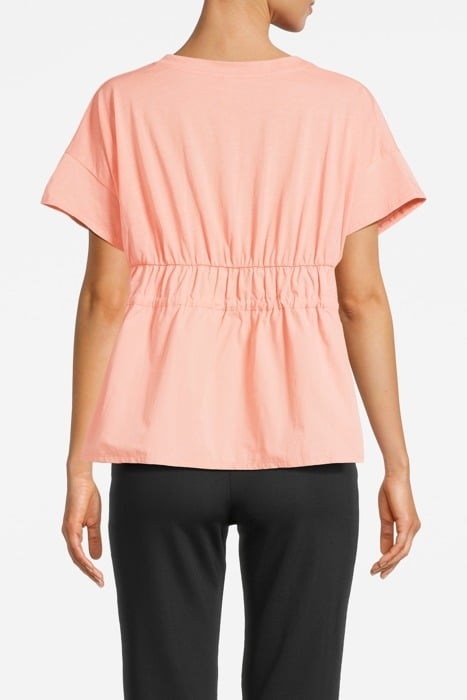 TOP COTTON SINGLE JERSEY WITH CRISPY POPLIN PINK SALMON 2