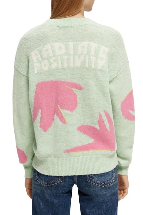 INTARSIA BOXY-FIT CARDIGAN COMBO A 4