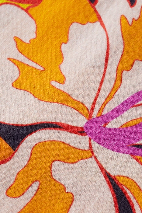 LINEN-VISCOSE PRINTED SHORT SLEEVE SHIRT FLORAL 3