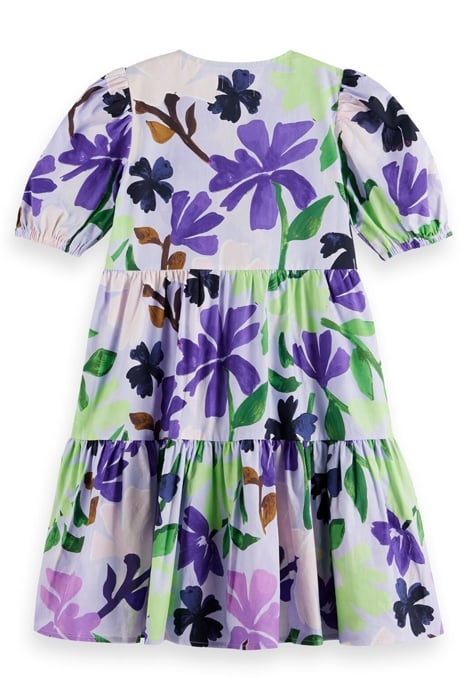 ALL-OVER PRINTED SHORT-SLEEVED DRESS PAINTERS FLOWER 2