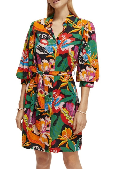 PUFF SLEEVE SHORT DRESS FLORAL 3