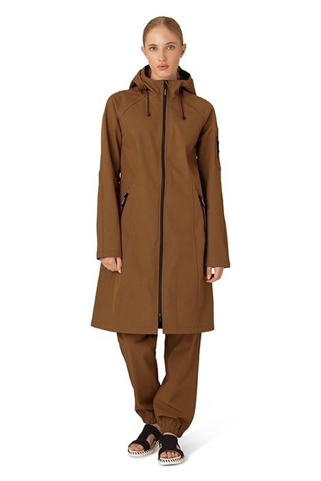 RAIN37L SOFT SHELL COAT WALNUT 1