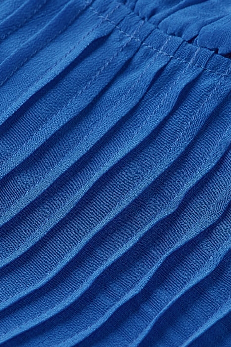 PINTUCK BLOUSE WITH RUFFLE COLLAR BRIGHT BLUE 3