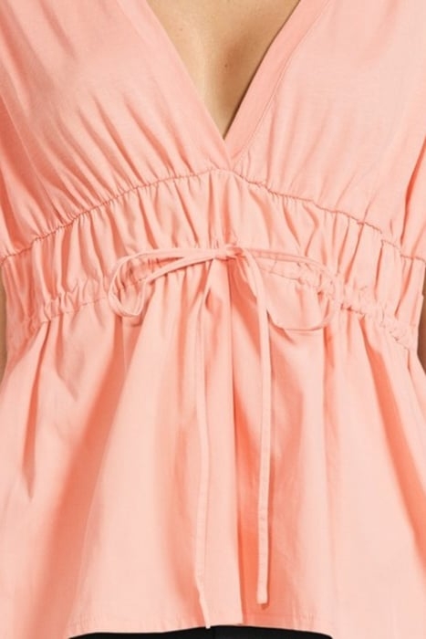 TOP COTTON SINGLE JERSEY WITH CRISPY POPLIN PINK SALMON 5