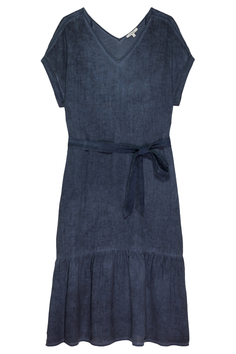 WIJDUITLOPENDE LINNEN JURK MET CEINTUUR KAYAKING 1