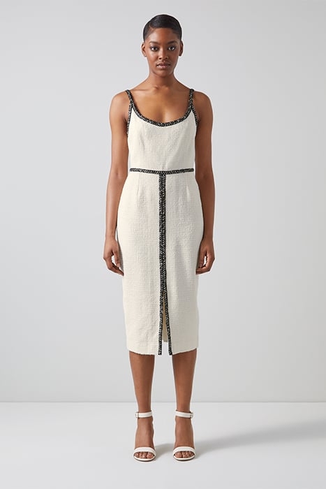 TARA MIDI DRESS CREAM/NAVY 1