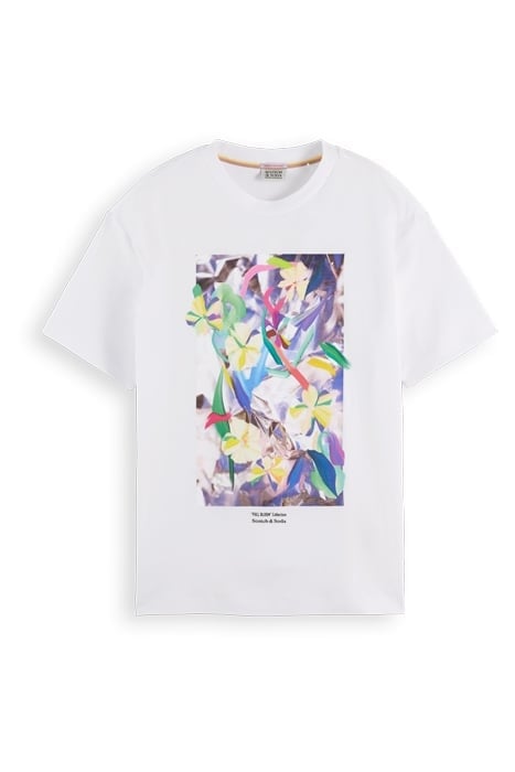 DIGITAL FLOWERS LOOSE FIT T-SHIRT IN ORGANIC COTTON WHITE 1