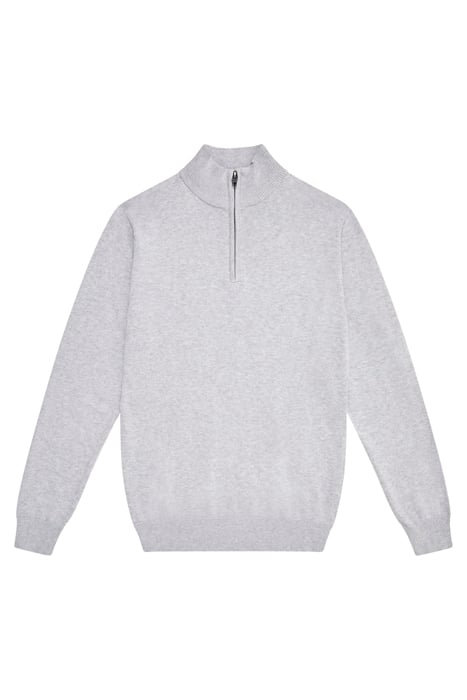 COTTON HALF ZIP LGT.GREY MEL 1