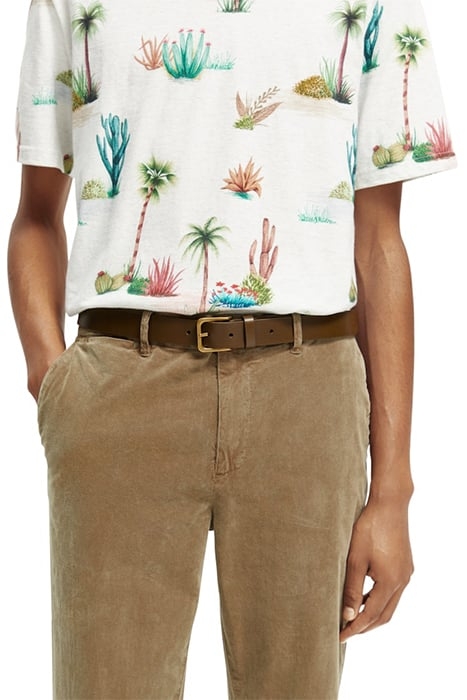 LEATHER BELT WITH PRINTED BACKSIDE KHAKI 2