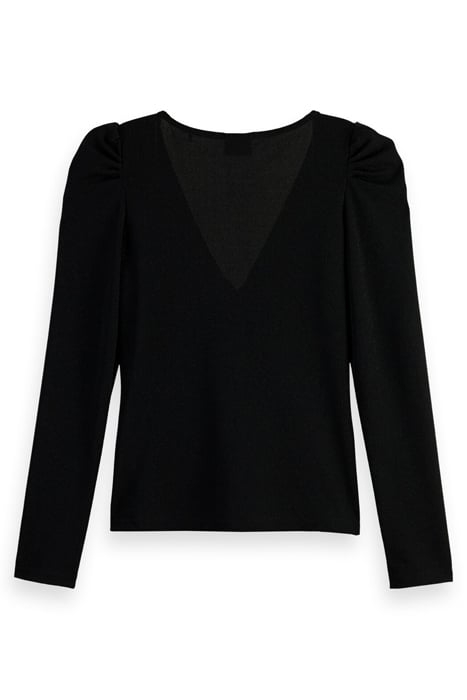 METALLIC TWIST LONG SLEEVED TOP BLACK SKY 2
