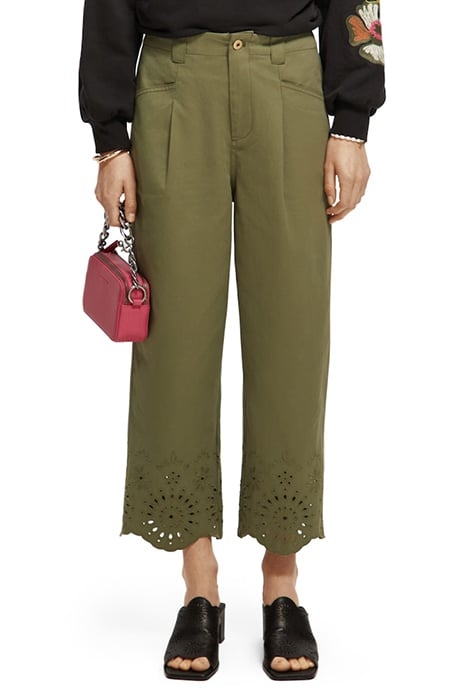 LOU - MID RISE STRAIGHT LEG ANKLE LENGTH UTILITY PANTS OLIVE 2