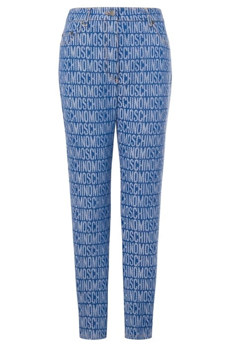 ALLOVER LOGO DENIM TROUSERS BLUE 3