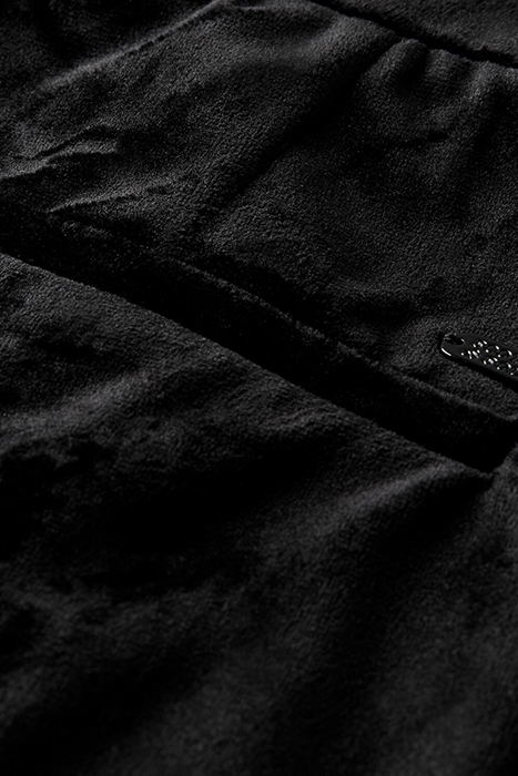 VELVET HIGH-RISE FLARED TROUSERS BLACK 3