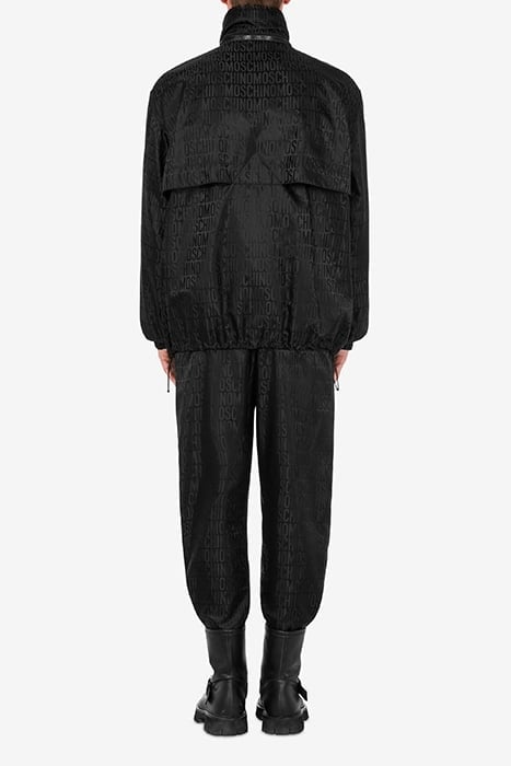 ALLOVER LOGO JACQUARD NYLON WINDBREAKER BLACK 2