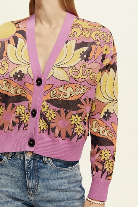 FLOWER JACQUARD CARDIGAN ORCHID PINK 5