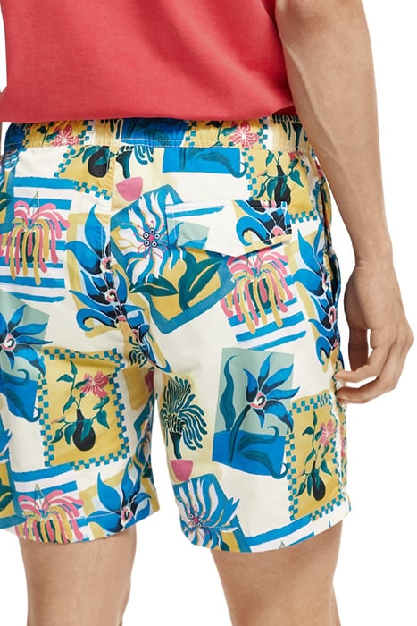 MID-LENGTH PRINTED SWIM SHORTS IN RECYCLED POLYESTER COMBO A 6