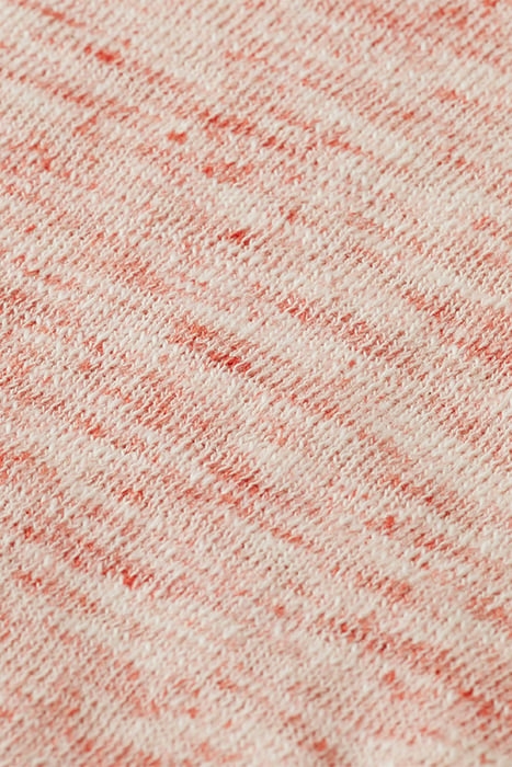 POINTELLE DETAIL CREWNECK PULLOVER PINK PUNCH MELANGE 3