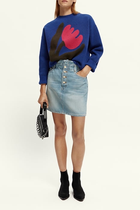 THE BREAK PAPER BAG SKIRT — LAVA BLUE 4