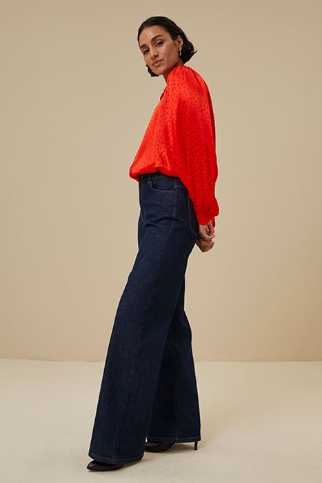 RIKKI SATIN BLOUSE POPPY-RED 4