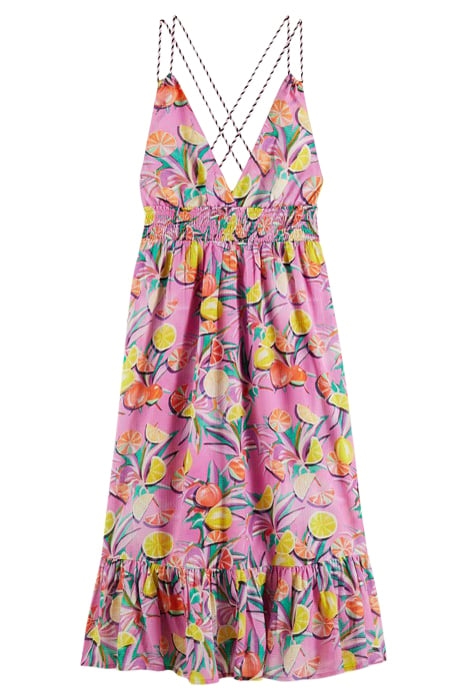 SMOCK WAISTBAND MAXI DRESS CITRUS SQUASH ORCHID 1