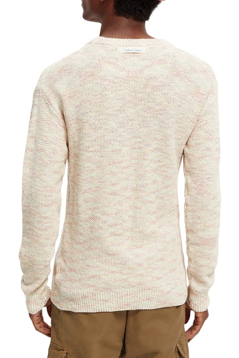 SPACED-DYE YARN STRUCTURED CREWNECK PULLOVER COMBO A 3