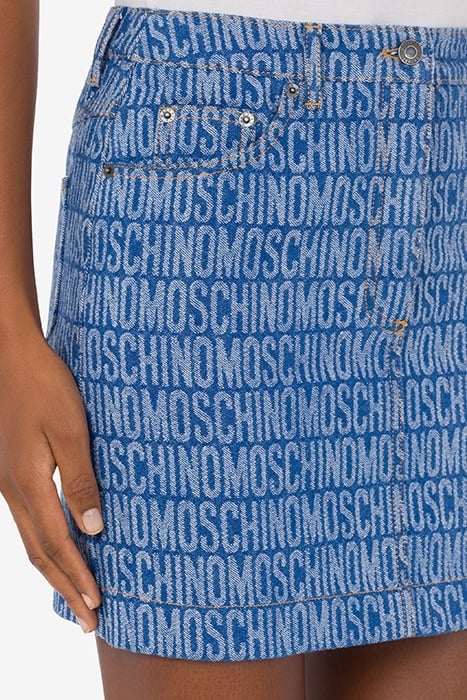 ALLOVER LOGO DENIM MINISKIRT BLUE 4