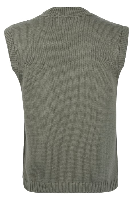 OVERSIZE KNIT TANK KHAKI 2
