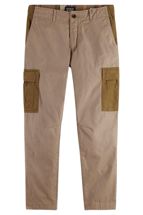 THE DRIFT - REGULAR TAPERED-FIT COLOUR-BLOCK CARGO PANTS TAU 1
