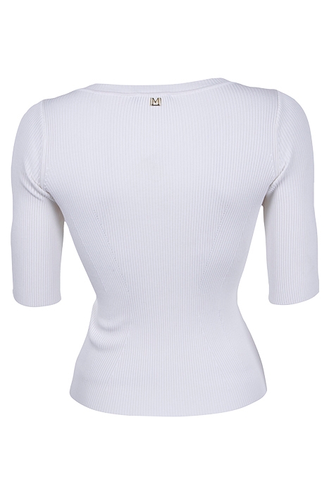 ARETHA RIBBED SWTR T PALE PEARL 2