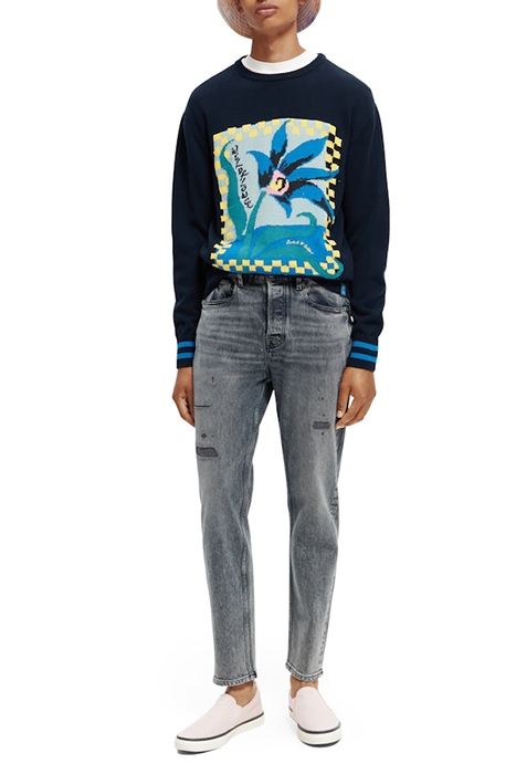 INTARSIA ARTWORK COTTON PULLOVER COMBO A 3