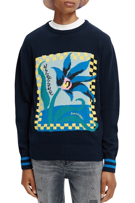 INTARSIA ARTWORK COTTON PULLOVER COMBO A 2