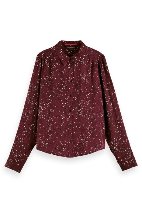 VISCOSE JACQUARD SLIM FIT SHIRT MILKY WAY CRIMSON 1