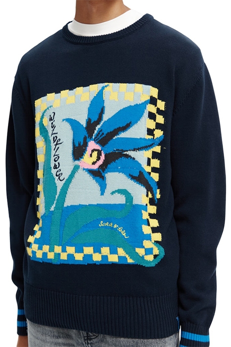 INTARSIA ARTWORK COTTON PULLOVER COMBO A 5