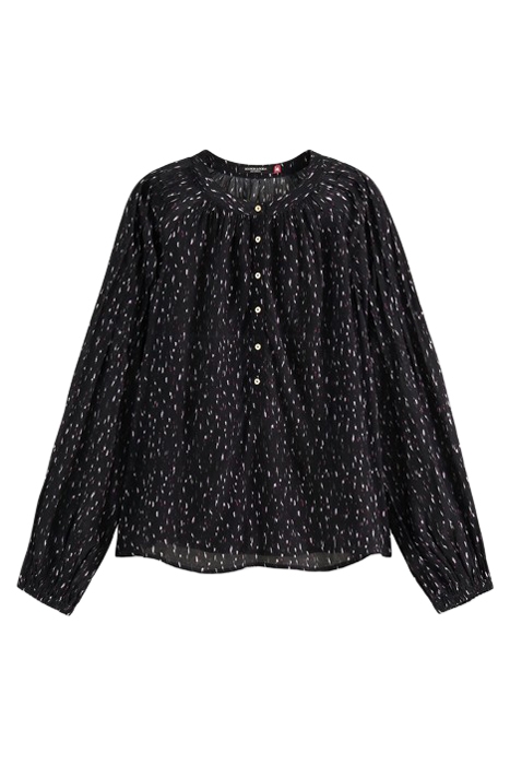 POPOVER WITH PINTUCK SLEEVE IKAT RAIN 1