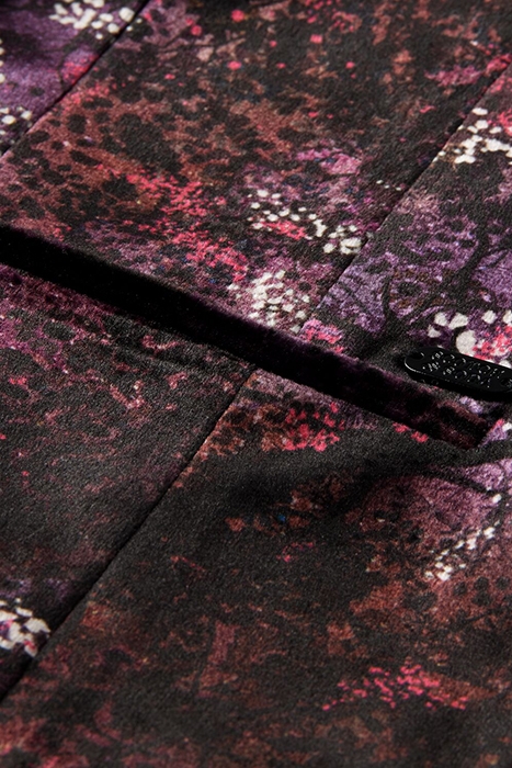 PRINTED VELVET CROPPED BLAZER MIDNIGHT SLATE 4