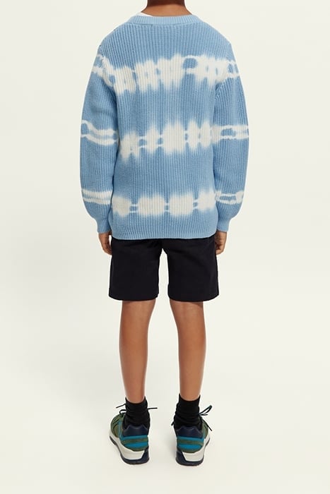 TIE-DYED WASHING CREWNECK PULLOVER IN ORGANIC COTTON CORNFLO 4