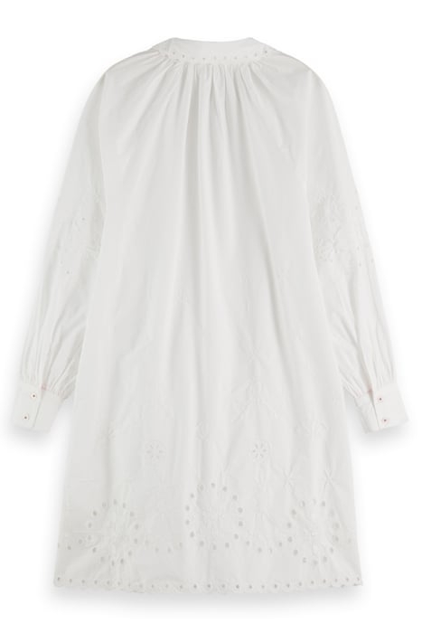 SHIRT DRESS WITH EMBROIDERY DETAIL IN ORGANIC COTTON WHITE 8