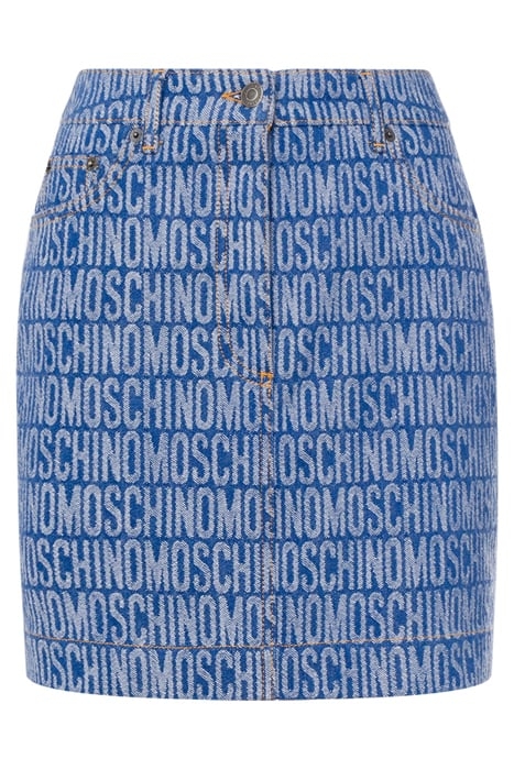 ALLOVER LOGO DENIM MINISKIRT BLUE 3