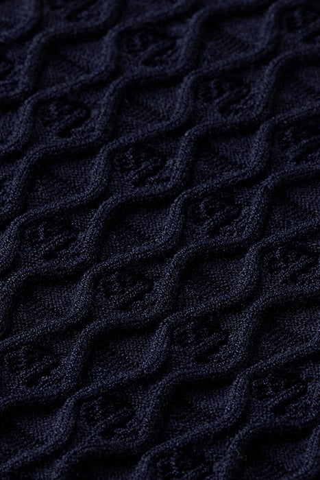 POINTELLE RUFFLE SLIM FIT PULLOVER NAVY 3