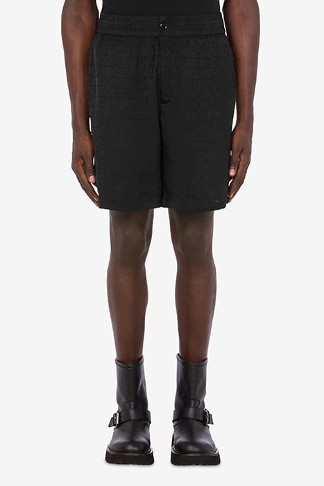 BERMUDA SHORTS IN ALLOVER LOGO JACQUARD TWILL BLACK 1