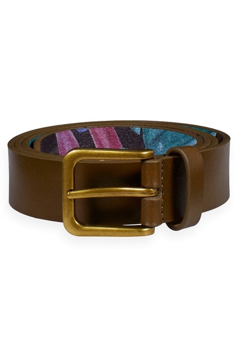 LEATHER BELT WITH PRINTED BACKSIDE KHAKI 1