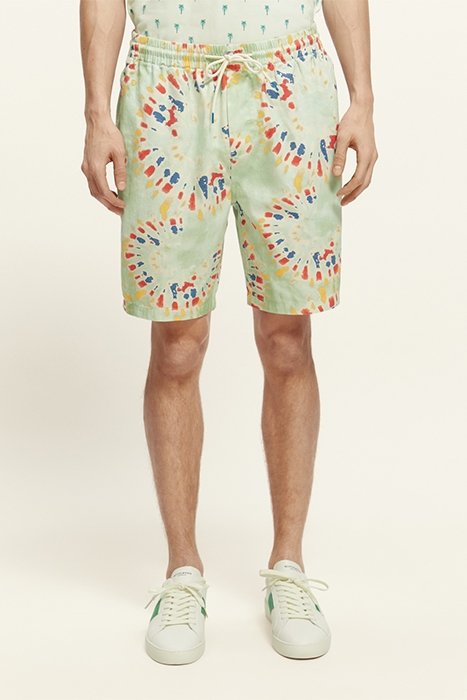 FAVE- PRINTED BERMUDA SHORT MINT FLOWER TIE DYE 2